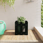 Garden Planter with Fence Design Black 30x30x30 cm Solid Wood Pine S0671368188