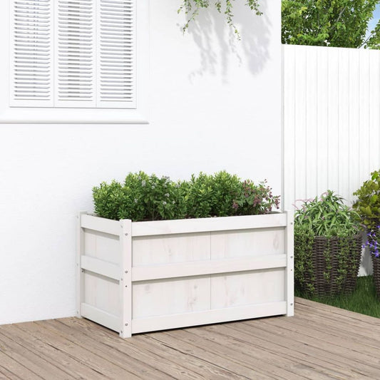 vidaXL Garden Planter White 90x50x50 cm Solid Wood Pine S0671383068