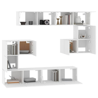 Wall-mounted TV Cabinet White Engineered Wood S0671075179