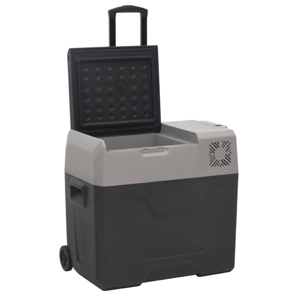 vidaXL Cool Box with Wheel and Handle Black&Grey 40 L Polypropylene S0671210659