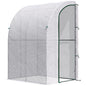 Outsunny Walk-In Lean to Wall Greenhouse w/ Zippered Door 143x118x212cm, White S0671255459