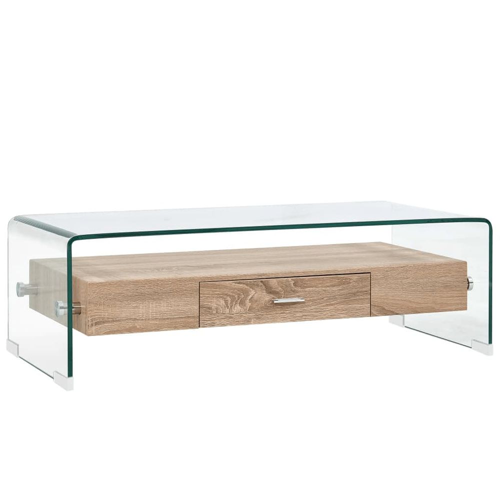 Coffee Table Clear 98x45x31 cm Tempered Glass S069795938