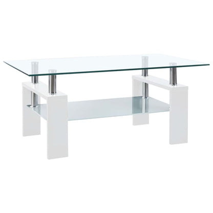 Coffee Table Black and Transparent 95x55x40 cm Tempered Glass V069823970