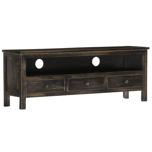 TV Cabinet Black 120x30x45 cm Solid Mango Wood S035880547