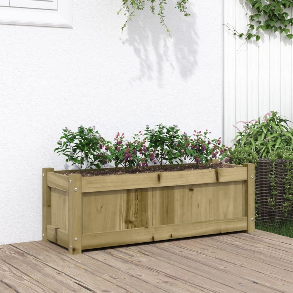 vidaXL Garden Planter 90x31x31 cm Impregnated Wood Pine S0671383092