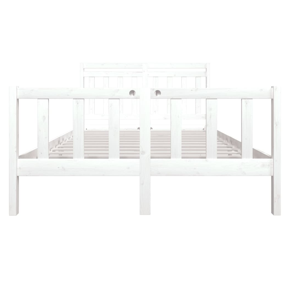 vidaXL Bed Frame White Solid Wood 140x190 cm V0671017731