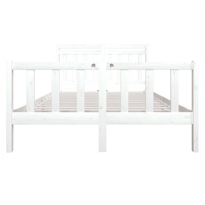 vidaXL Bed Frame White Solid Wood 140x190 cm V0671017731