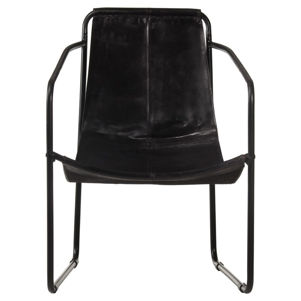 Relaxing Armchair Black Real Leather V069824256