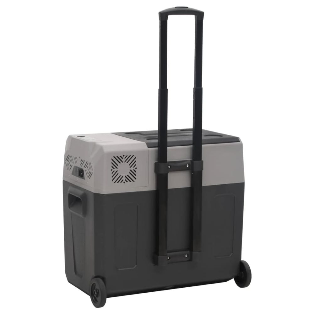 vidaXL Cool Box with Wheel and Handle Black&Grey 40 L Polypropylene S0671210659