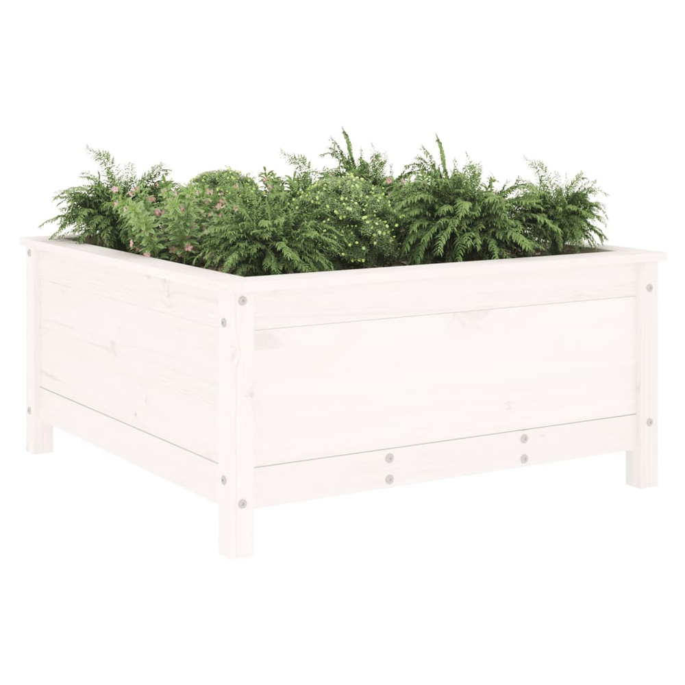 vidaXL Garden Planter White 82.5x82.5x39 cm Solid Wood Pine S0671357748