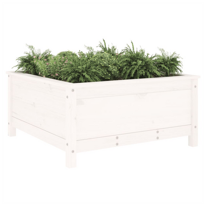 vidaXL Garden Planter White 82.5x82.5x39 cm Solid Wood Pine S0671357748