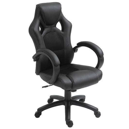 Executive Racing Swivel Gaming Office Chair PU Leather Computer Desk Chair Black S0671114507