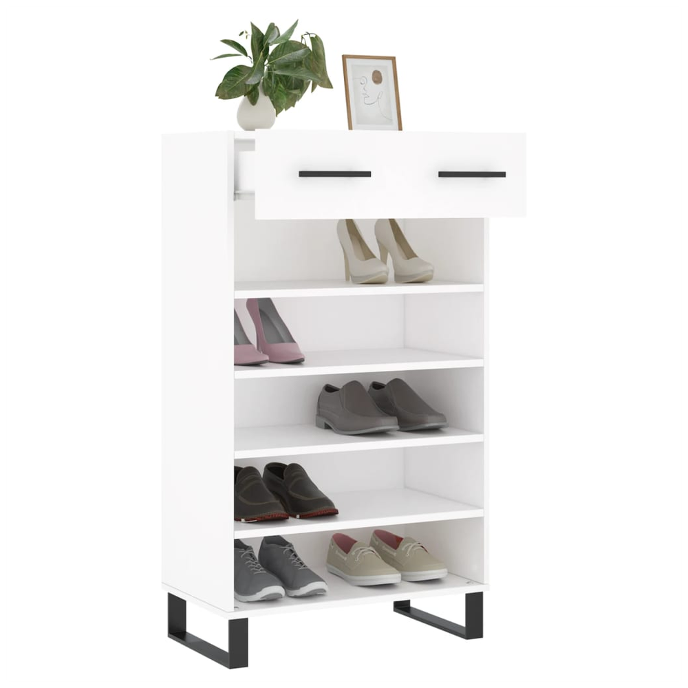 vidaXL Shoe Cabinet White 60x35x105 cm Engineered Wood S0671257037