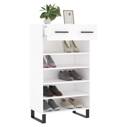 vidaXL Shoe Cabinet White 60x35x105 cm Engineered Wood S0671257037