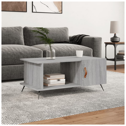 vidaXL Coffee Table Grey Sonoma 90x50x40 cm Engineered Wood S0671256860