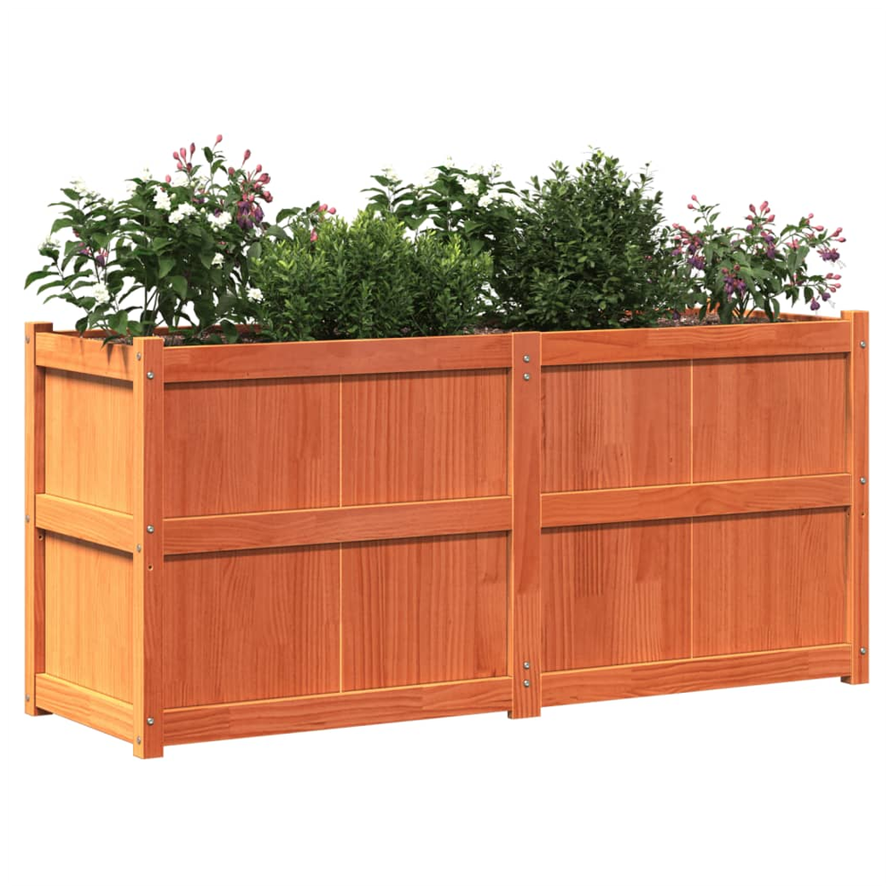 vidaXL Garden Planter Wax Brown 150x50x70 cm Solid Wood Pine S0671394904