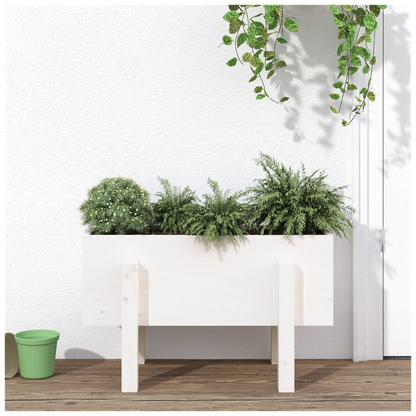 vidaXL Garden Planter White 62x30x38 cm Solid Wood Pine S0671358055