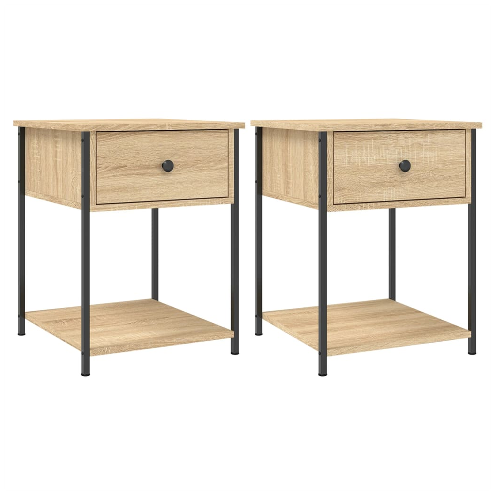 vidaXL Bedside Tables 2 pcs Sonoma Oak 44x45x58 cm Engineered Wood S0671258684