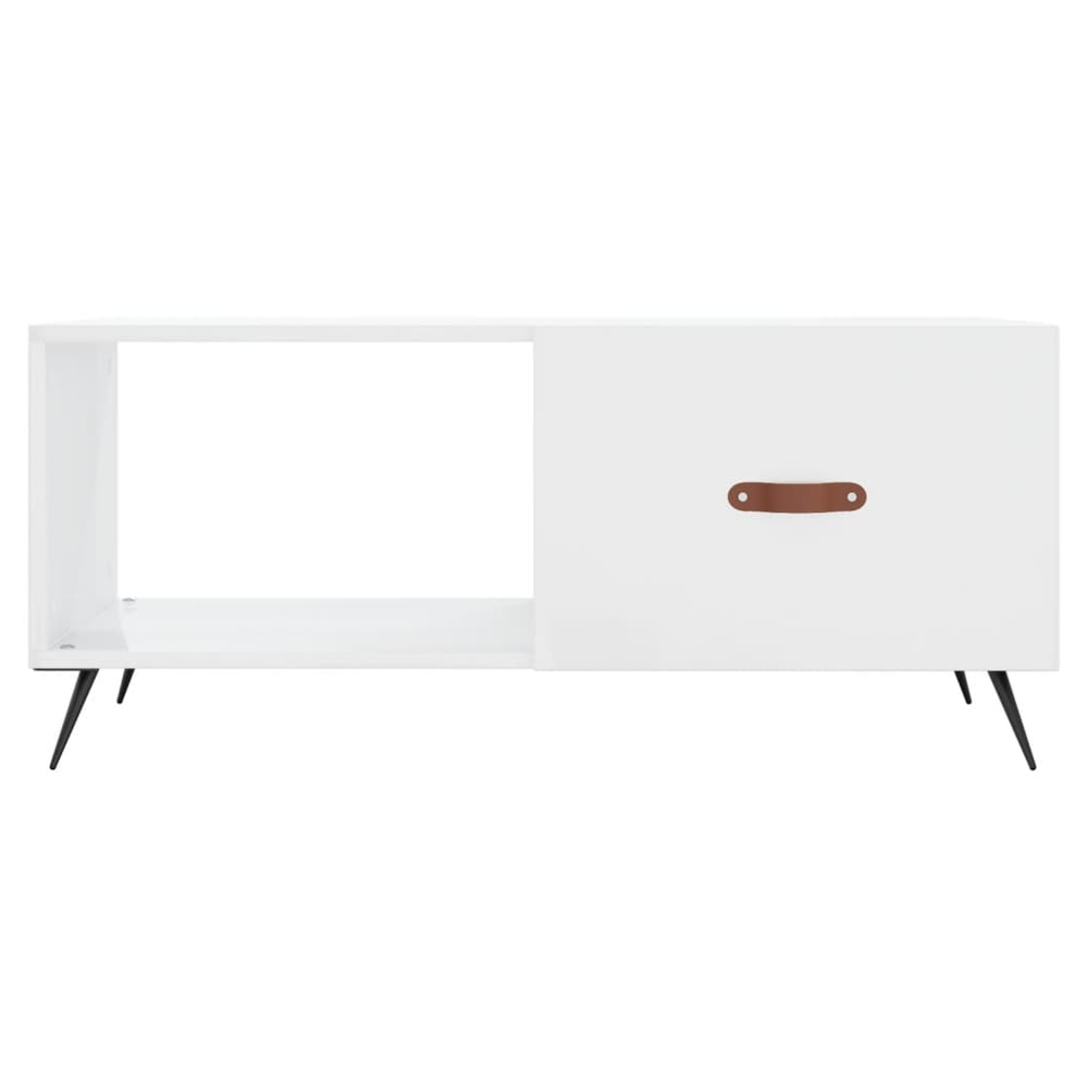 vidaXL Coffee Table High Gloss White 90x50x40 cm Engineered Wood S0671261105