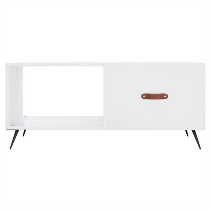 vidaXL Coffee Table High Gloss White 90x50x40 cm Engineered Wood S0671261105