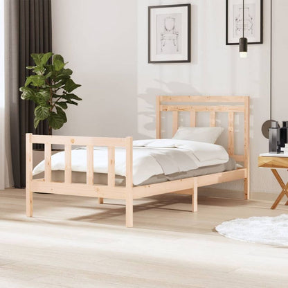 vidaXL Bed Frame White Solid Wood 140x190 cm V0671017731