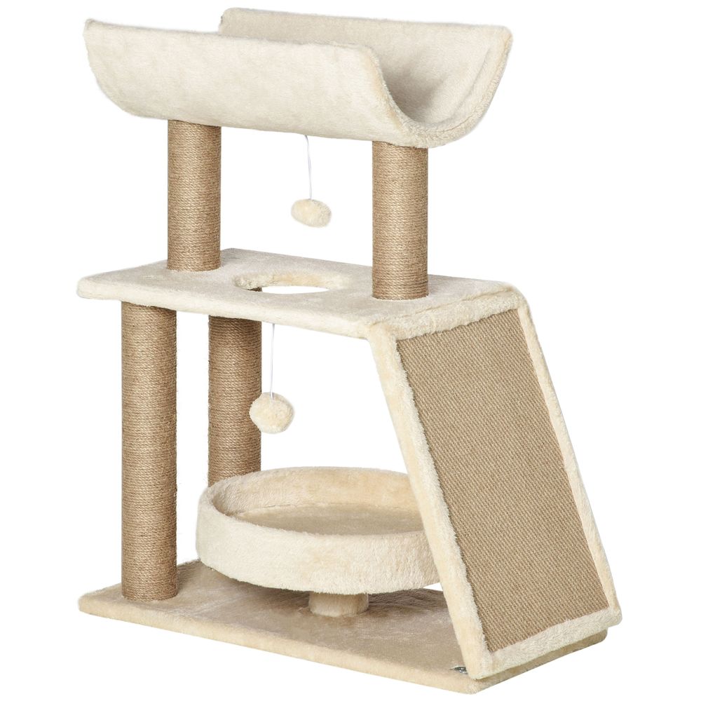 Cat Tree Kitten Tower w/ Scratching Post, Pad, Bed, Perch, Toy Ball S0671148975