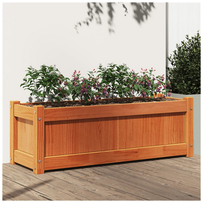 vidaXL Garden Planter Wax Brown 90x31x31 cm Solid Wood Pine S0671394901