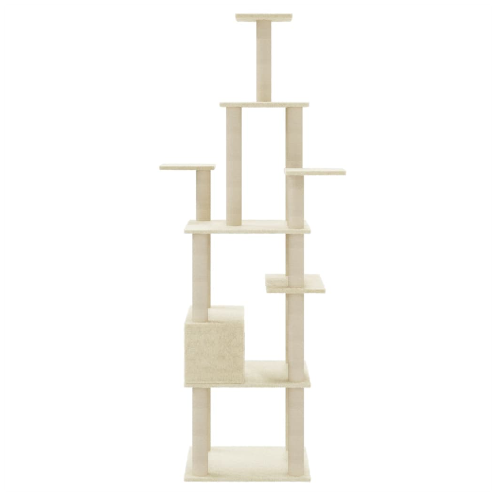 vidaXL Cat Tree with Sisal Scratching Posts Cream 183 cm V067940220