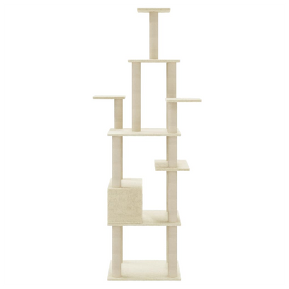 vidaXL Cat Tree with Sisal Scratching Posts Cream 183 cm V067940220