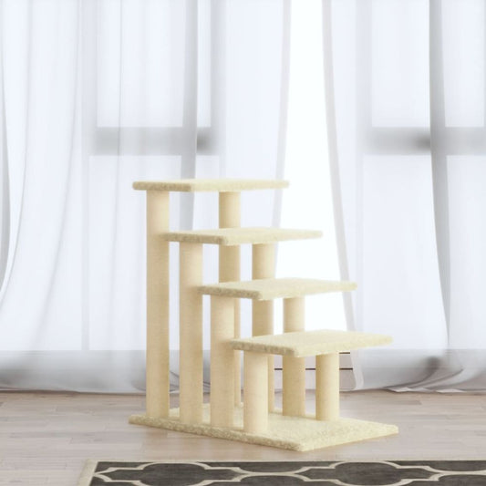 Cat Tree with Sisal Scratching Posts Cream 63 cm V067940229