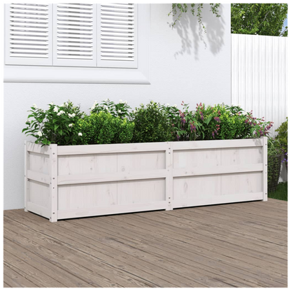 vidaXL Garden Planter White 180x50x50 cm Solid Wood Pine S0671392280