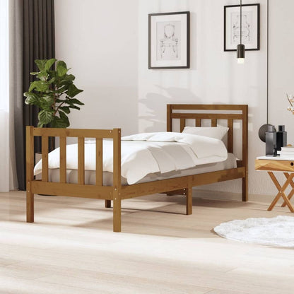 vidaXL Bed Frame White Solid Wood 140x190 cm S067942579