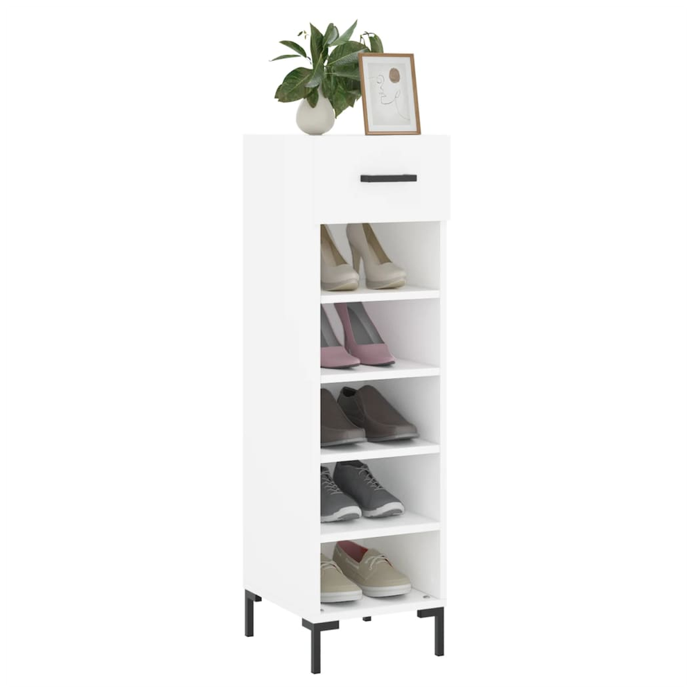 vidaXL Shoe Cabinet White 30x35x105 cm Engineered Wood S0671257441