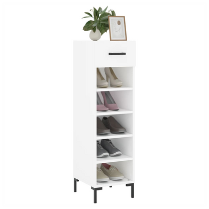 vidaXL Shoe Cabinet White 30x35x105 cm Engineered Wood S0671257441