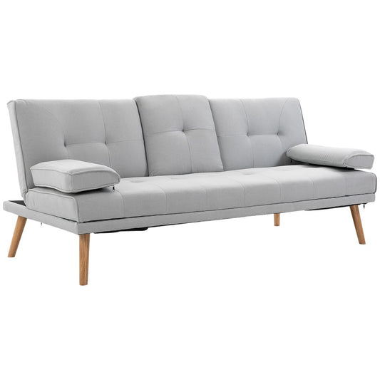 HOMCOM 3 Seater Sofa Bed Scandi Style Recliner Adjustable Back Middle Table S0671346559