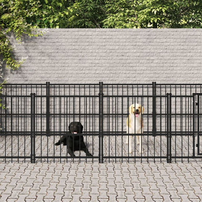 Outdoor Dog Kennel Steel 194 x 193.5 x 100 cm to 976 x 198 x 128 cm V0671110493