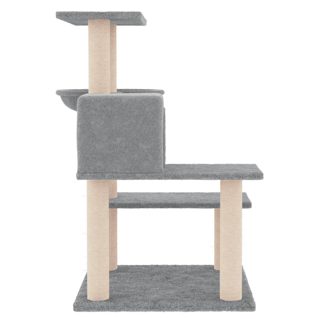 vidaXL Cat Tree with Sisal Scratching Posts Light Grey 82.5 cm S0671260687