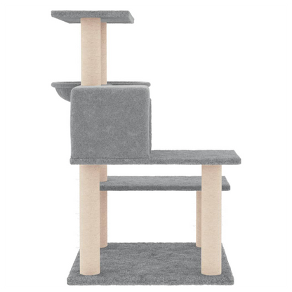 vidaXL Cat Tree with Sisal Scratching Posts Light Grey 82.5 cm S0671260687