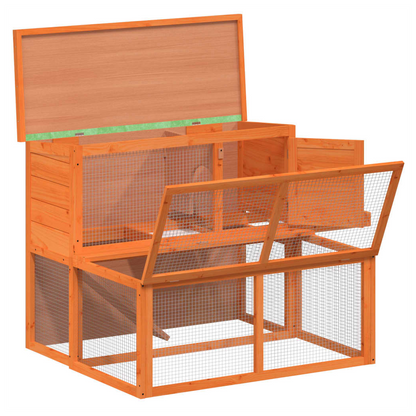 vidaXL Rabbit Hutch Brown 102x90x84.5 cm Solid Wood Pine S0671228855