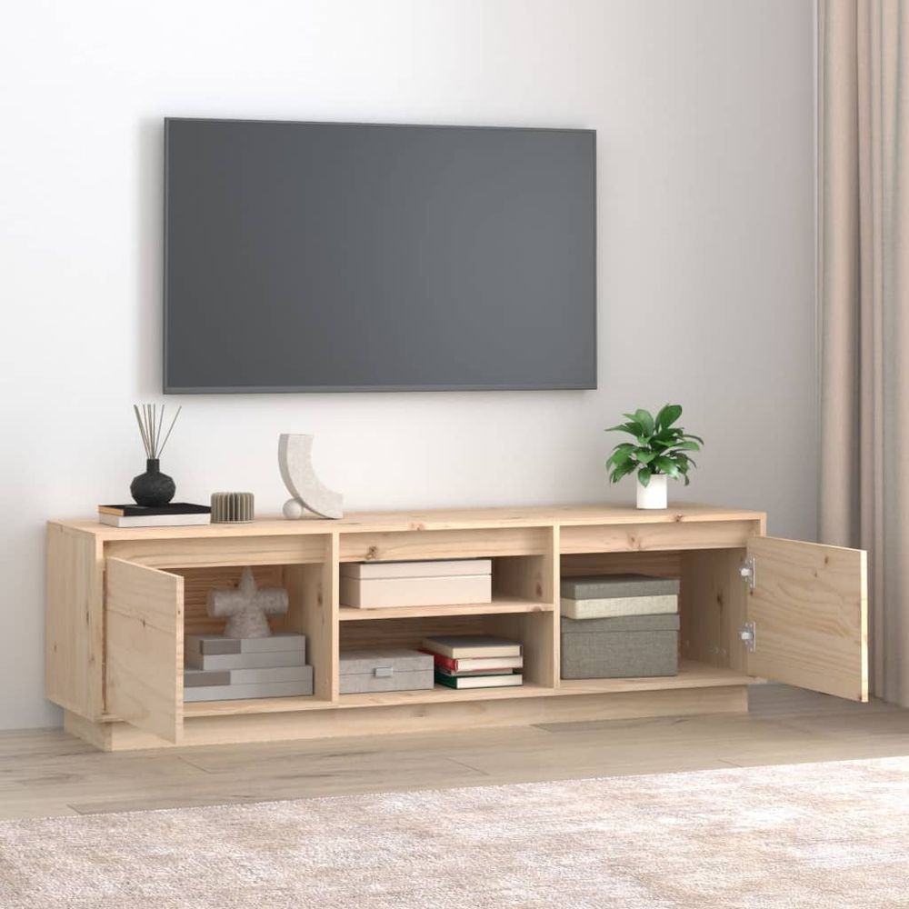 vidaXL TV Cabinet 140x35x40 cm Solid Wood Pine V0671393274