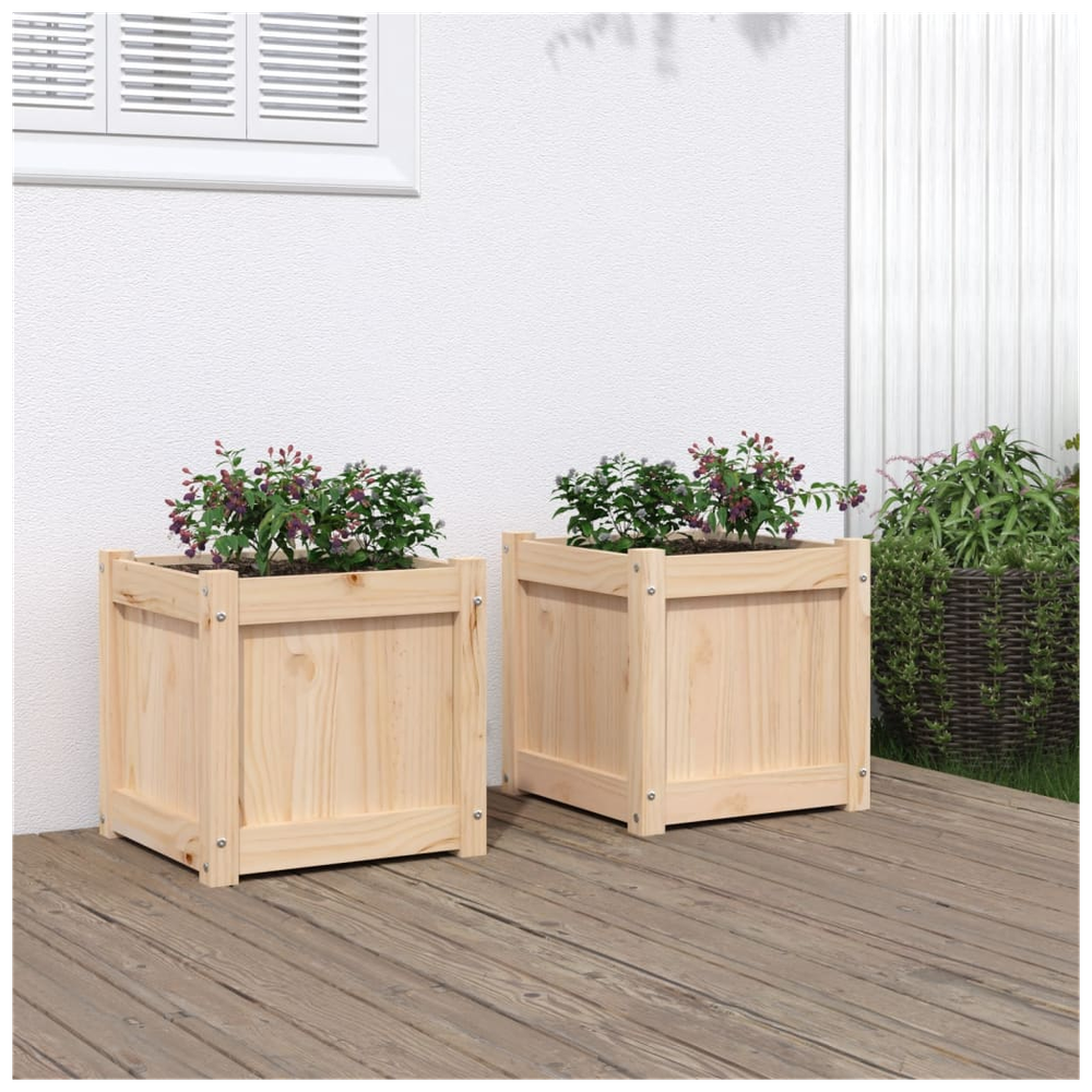 vidaXL Garden Planters 2 pcs Solid Wood Pine S0671384791