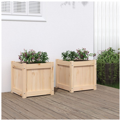 vidaXL Garden Planters 2 pcs Solid Wood Pine S0671384791