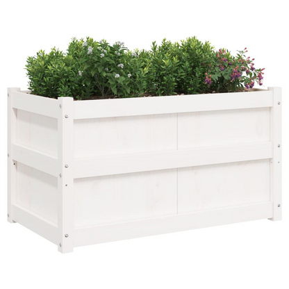 vidaXL Garden Planter White 90x50x50 cm Solid Wood Pine S0671383068