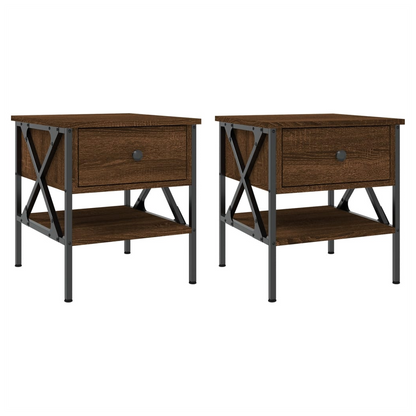 vidaXL Bedside Tables 2 pcs Brown Oak 40x42x45 cm Engineered Wood S0671256784