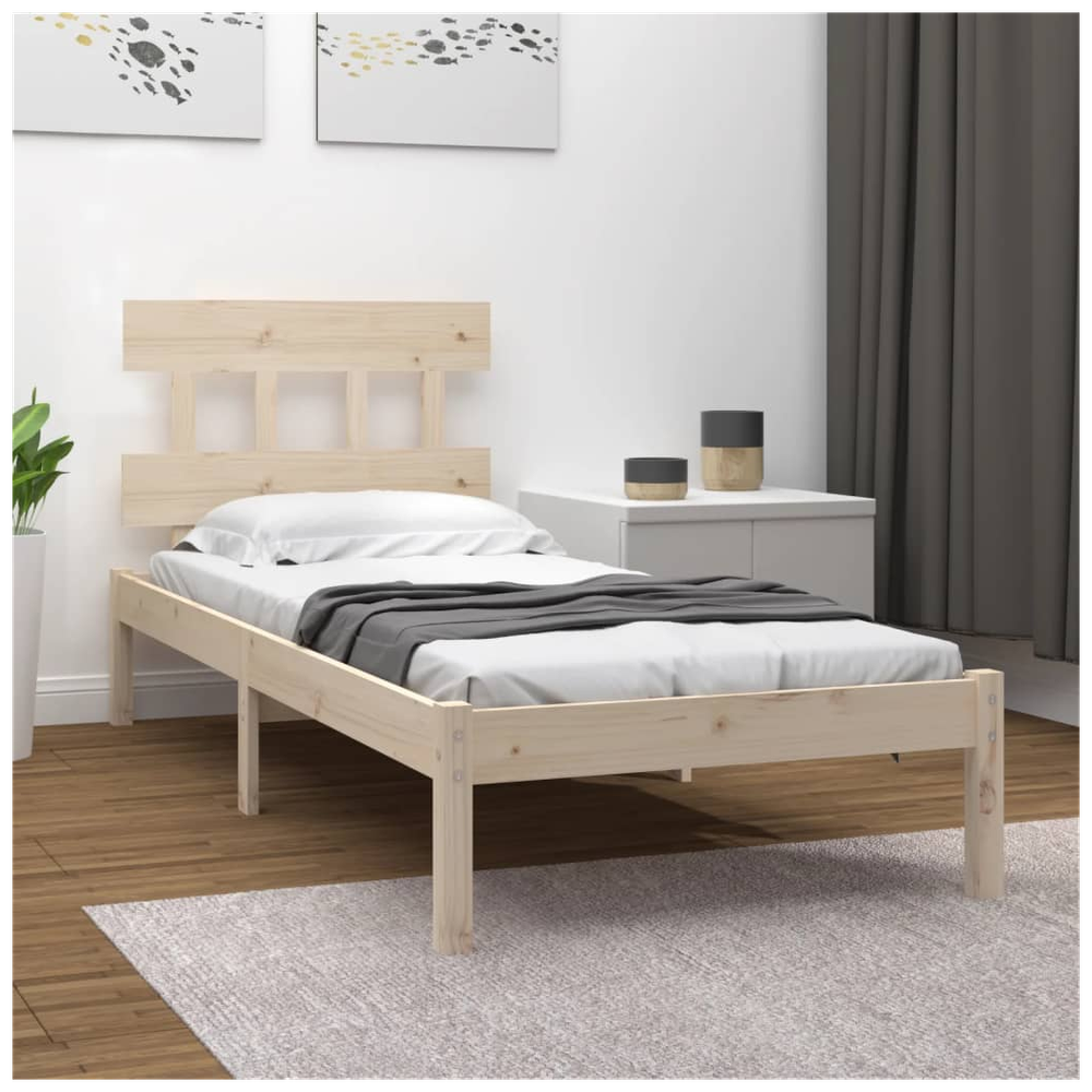 vidaXL Bed Frame Solid Wood 75x190 cm Small Single S0671029954