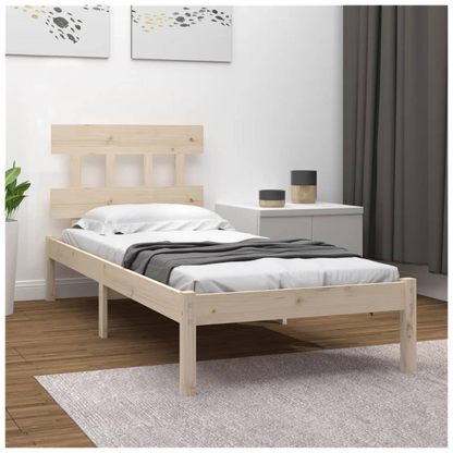 vidaXL Bed Frame Solid Wood 75x190 cm Small Single S0671029954