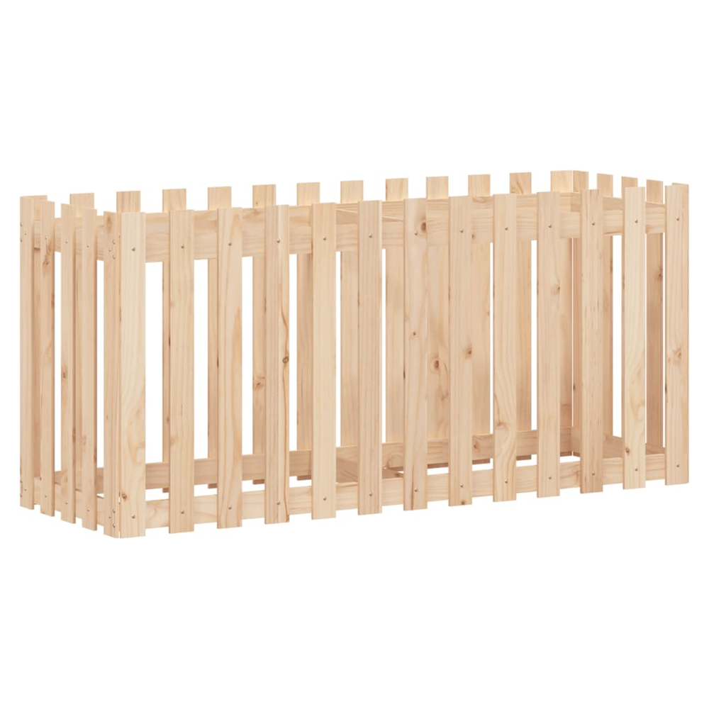 vidaXL Garden Raised Bed with Fence Design 150x50x70 cm Solid Wood Pine S0671368513