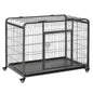 78x109cm Metal Dog Cage Kennel w/ Locking Door & Wheels Large Pets Pawhut S0671081089