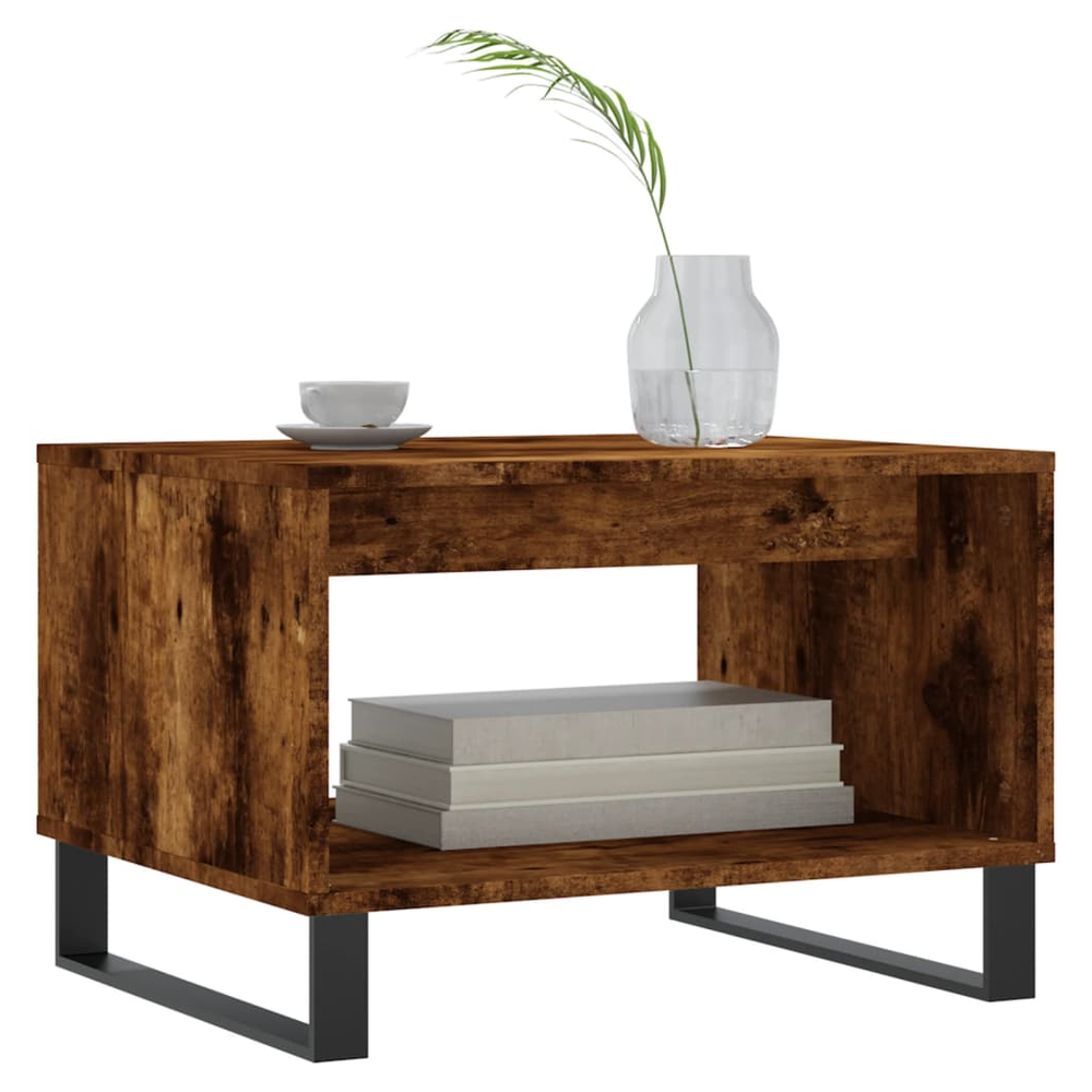 vidaXL Coffee Table Smoked Oak 60x50x40 cm Engineered Wood S0671257004