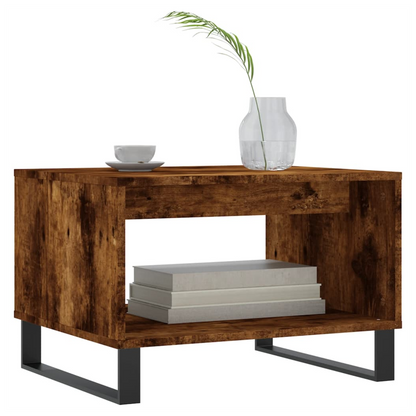 vidaXL Coffee Table Smoked Oak 60x50x40 cm Engineered Wood S0671257004